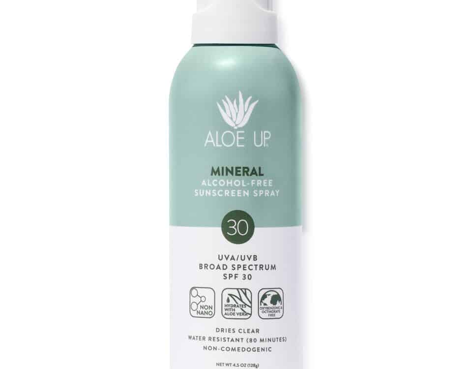 Mineral SPF 30 sunscreen spray. zinc oxide based and non-comedogenic